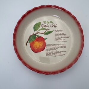 Red and Cream Apple Pie Recipe Dish